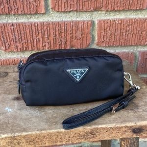 PRADA Nylon Wristlet Pouch Saffino Trim